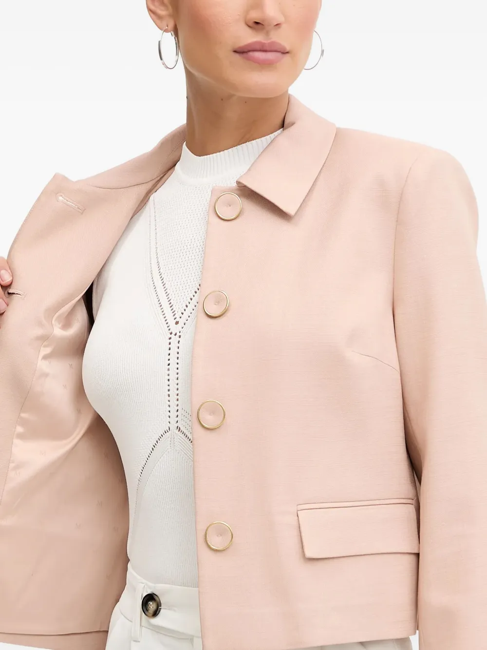 Marciano Buttoned-pocketed Jacket In Pink