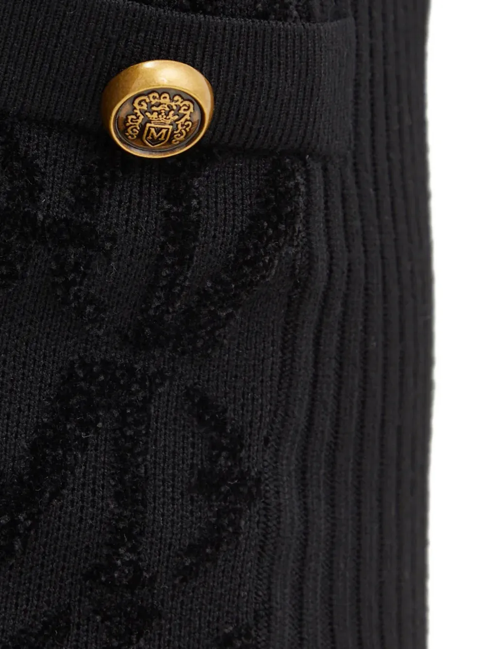 Marciano Button-jacquard Mini Skirt In Black