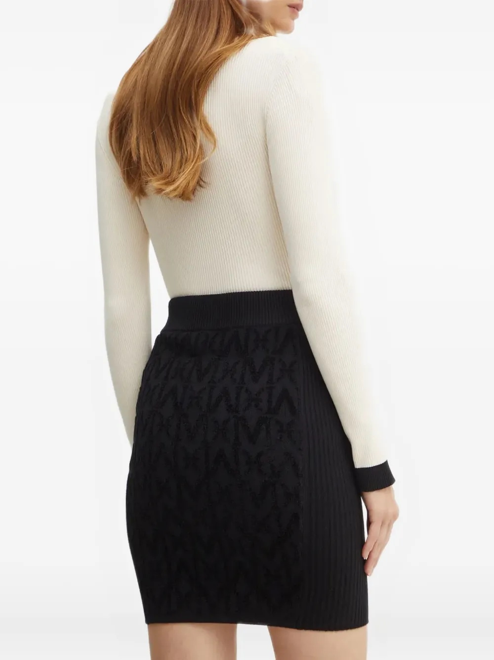 Marciano Button-jacquard Mini Skirt In Black