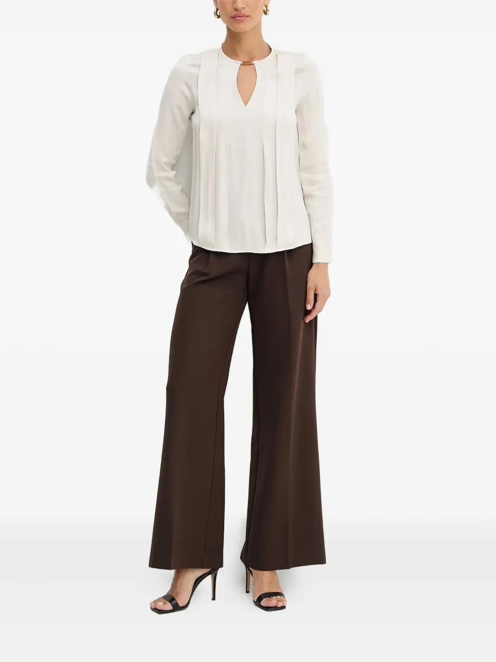 Marciano keyhole pleated blouse - Beige