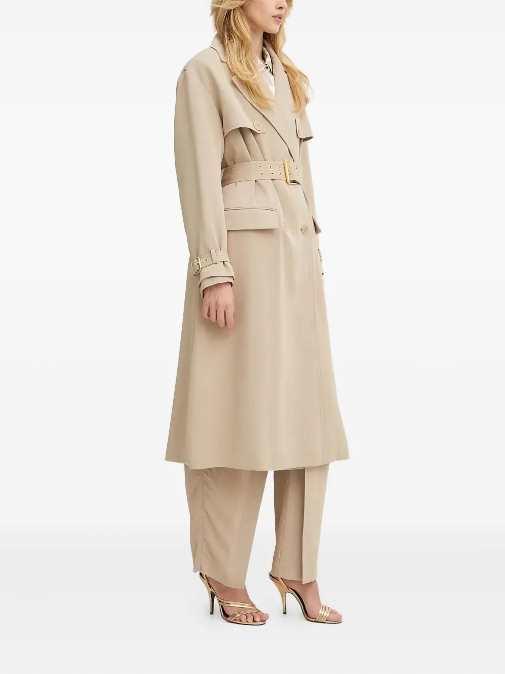 Marciano Belted Pocket Coat In Neutral