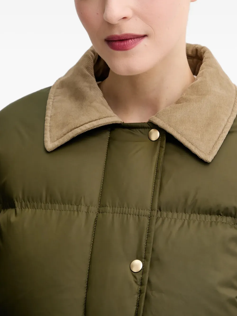 Marc O'Polo Jack met ribfluwelen kraag Groen