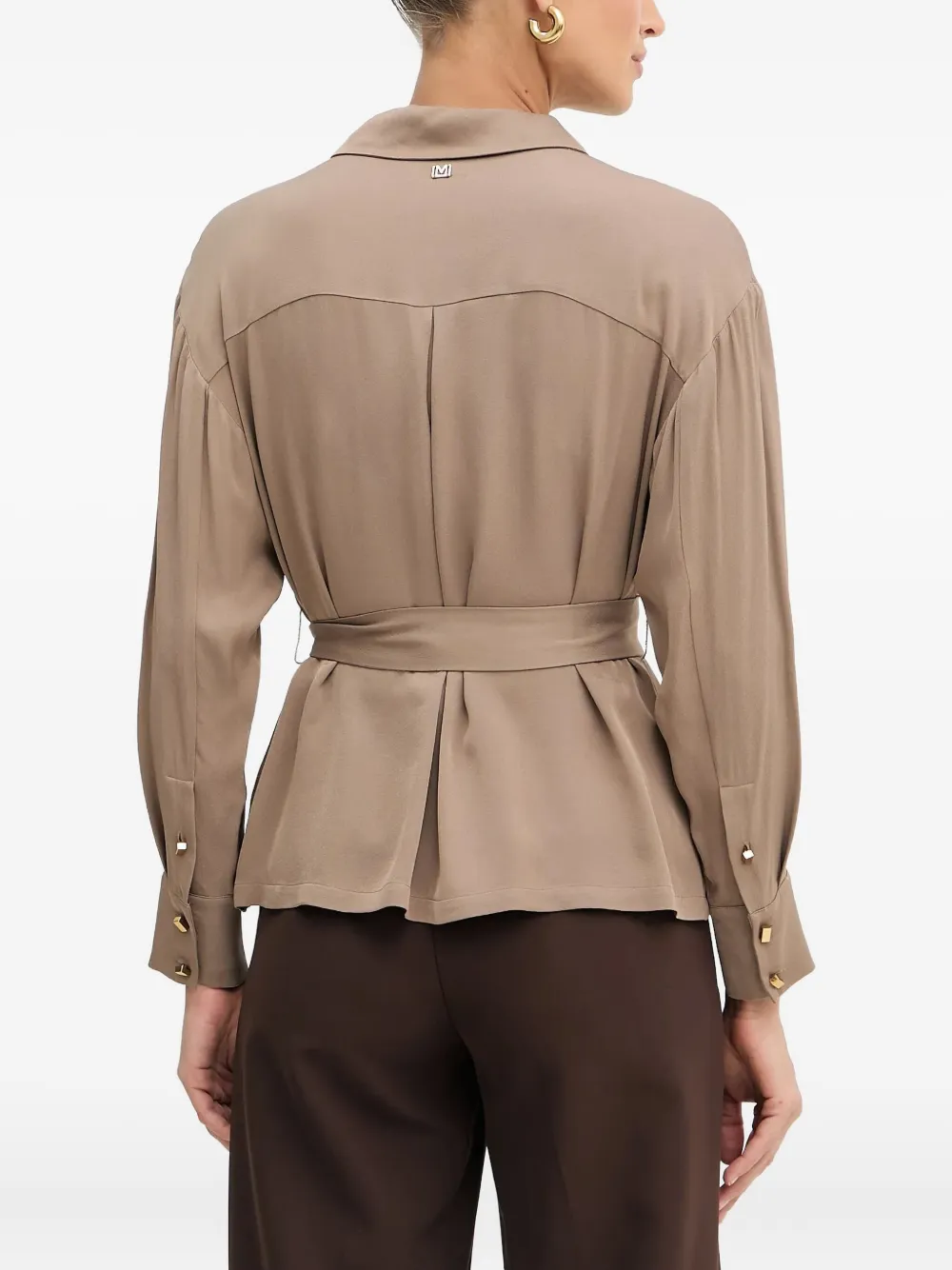 Marciano Pocket-belted Shirt In Brown