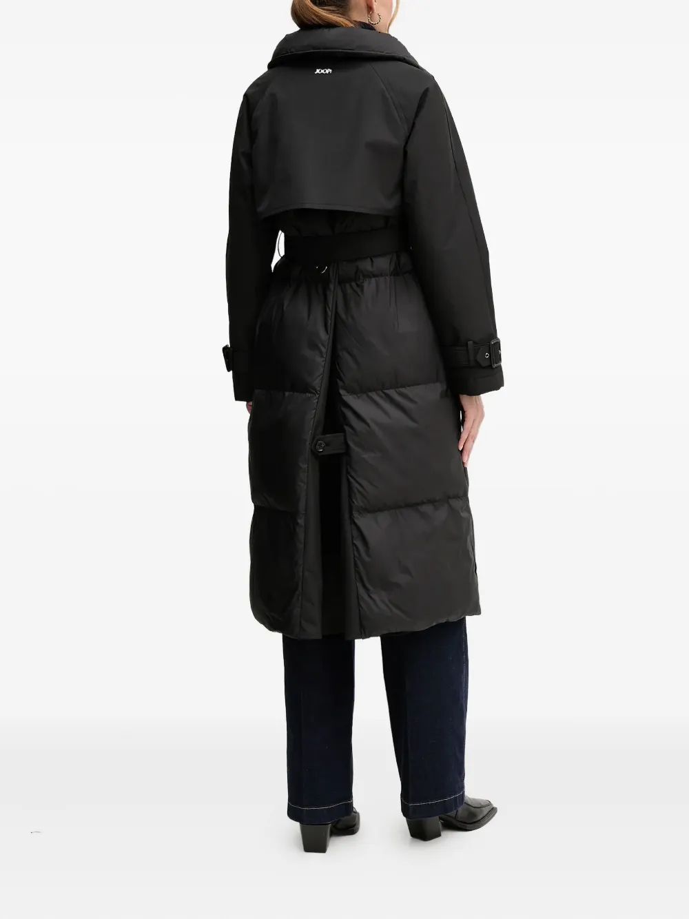 Joop Belted Padded Coat In Black