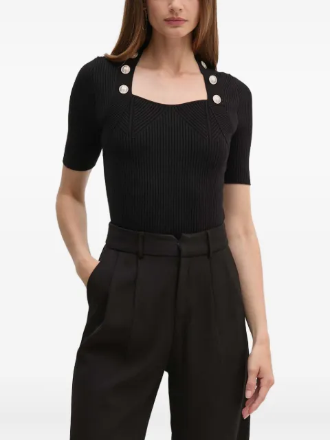 Marciano Isa button-detail square-neck T-shirt