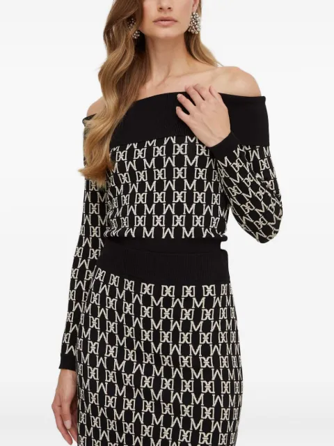 Marciano off-shoulder patterned sweater
