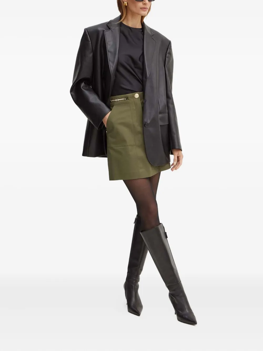 Marciano Alice Chain-detail Mini Skirt In Green