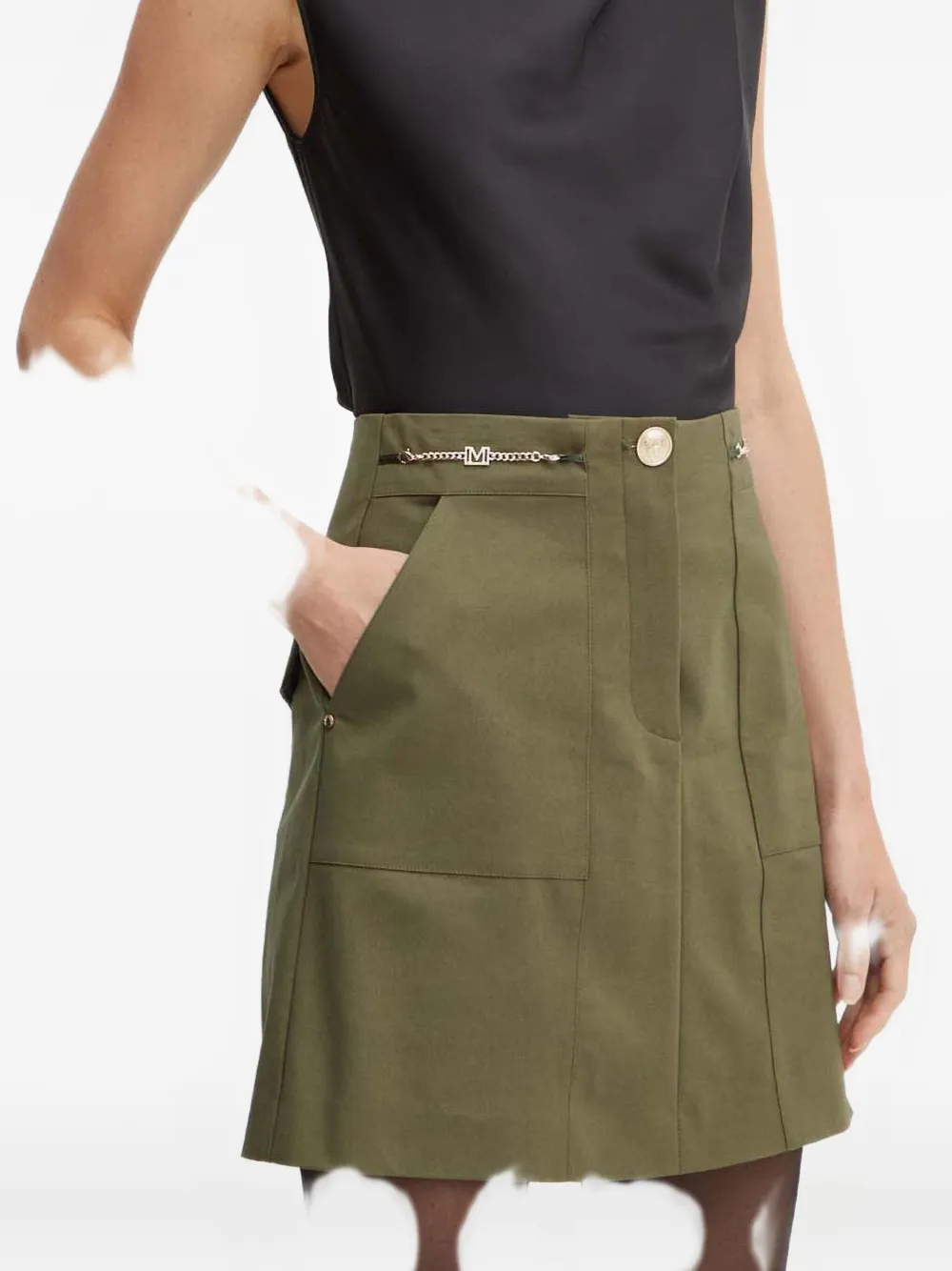 Marciano Alice Chain-detail Mini Skirt In Green