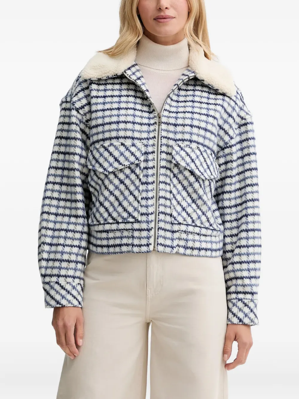 Levi's `90s check faux-fur jacket - ブルー Levi's `90s check faux-fur jacket - ブルー