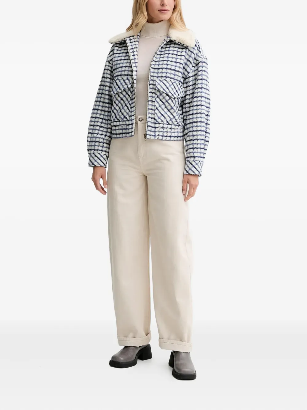 Levi's `90s Check Faux-fur Jacket In Gray