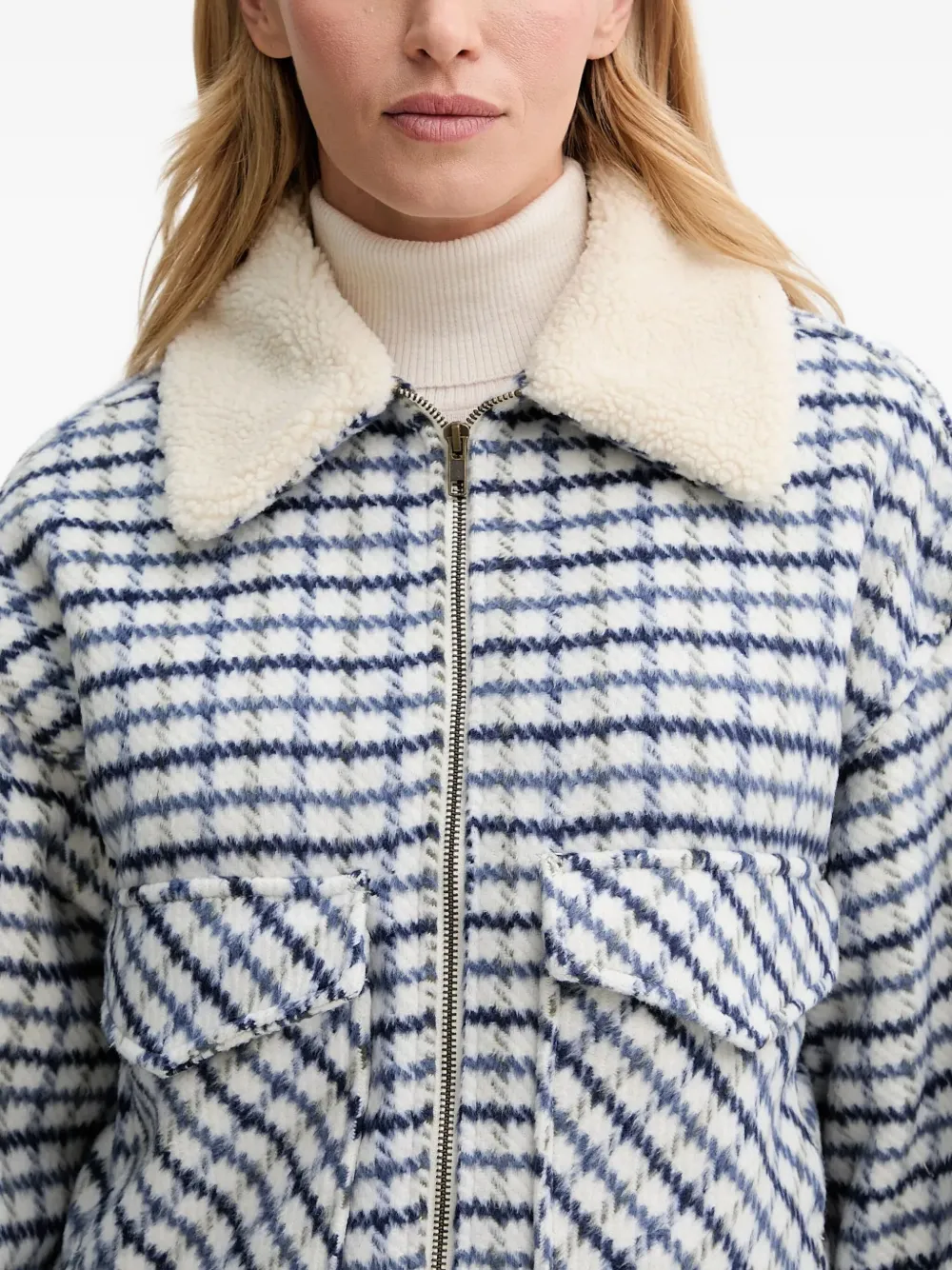 Levi's `90s Check Faux-fur Jacket In Gray