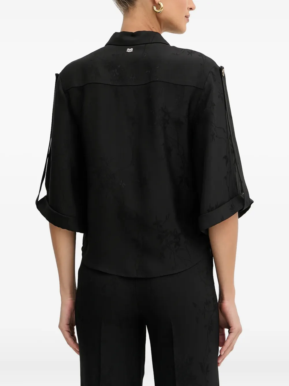 Marciano Buttoned Floral Blouse In Black