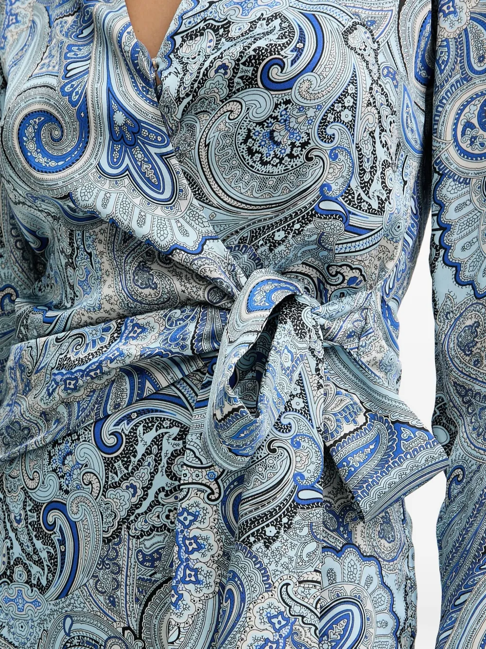 Marciano Paisley Tie Blouse In Blue