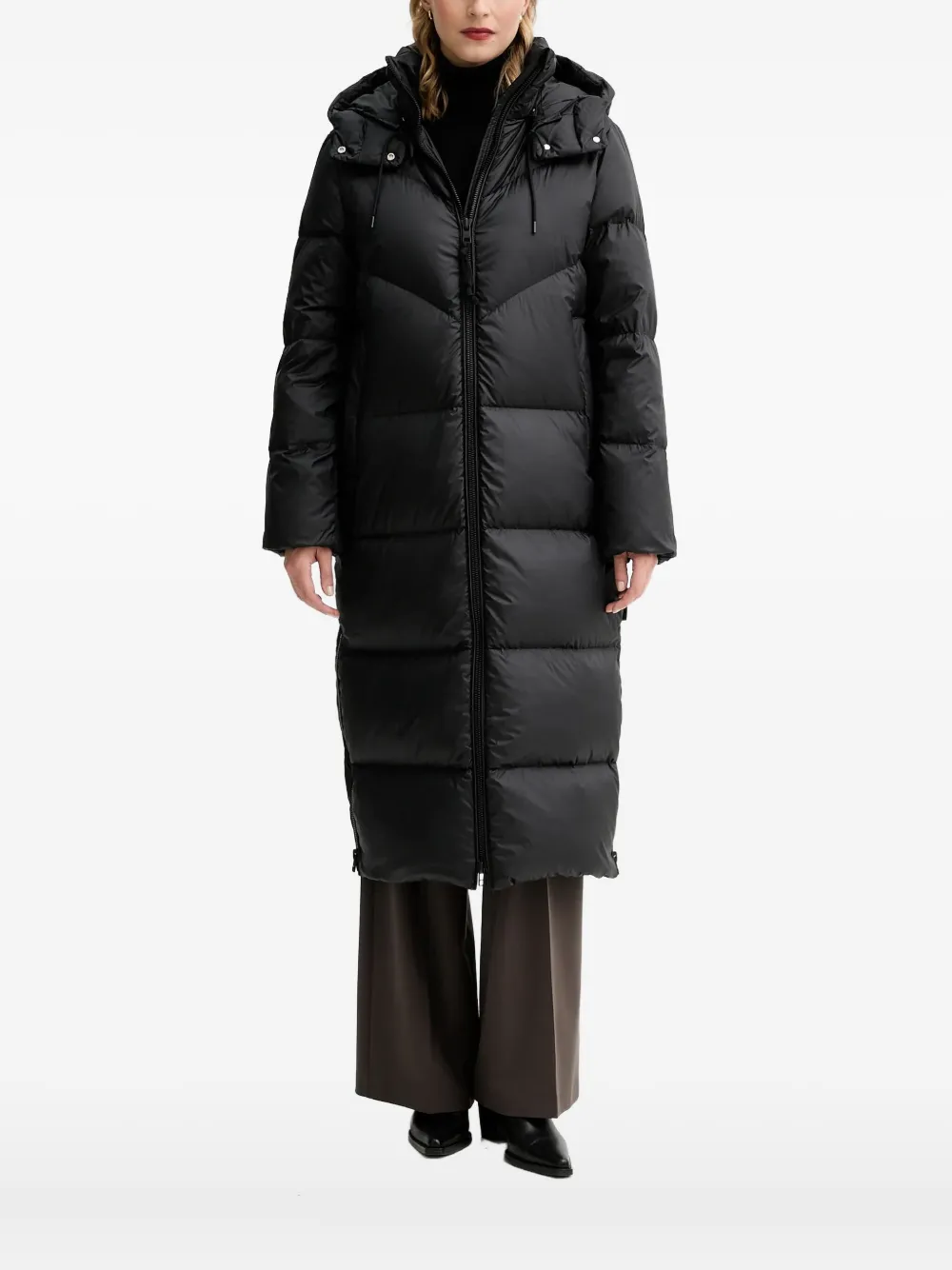 Marc O'polo Hooded-zipped Coat In Black