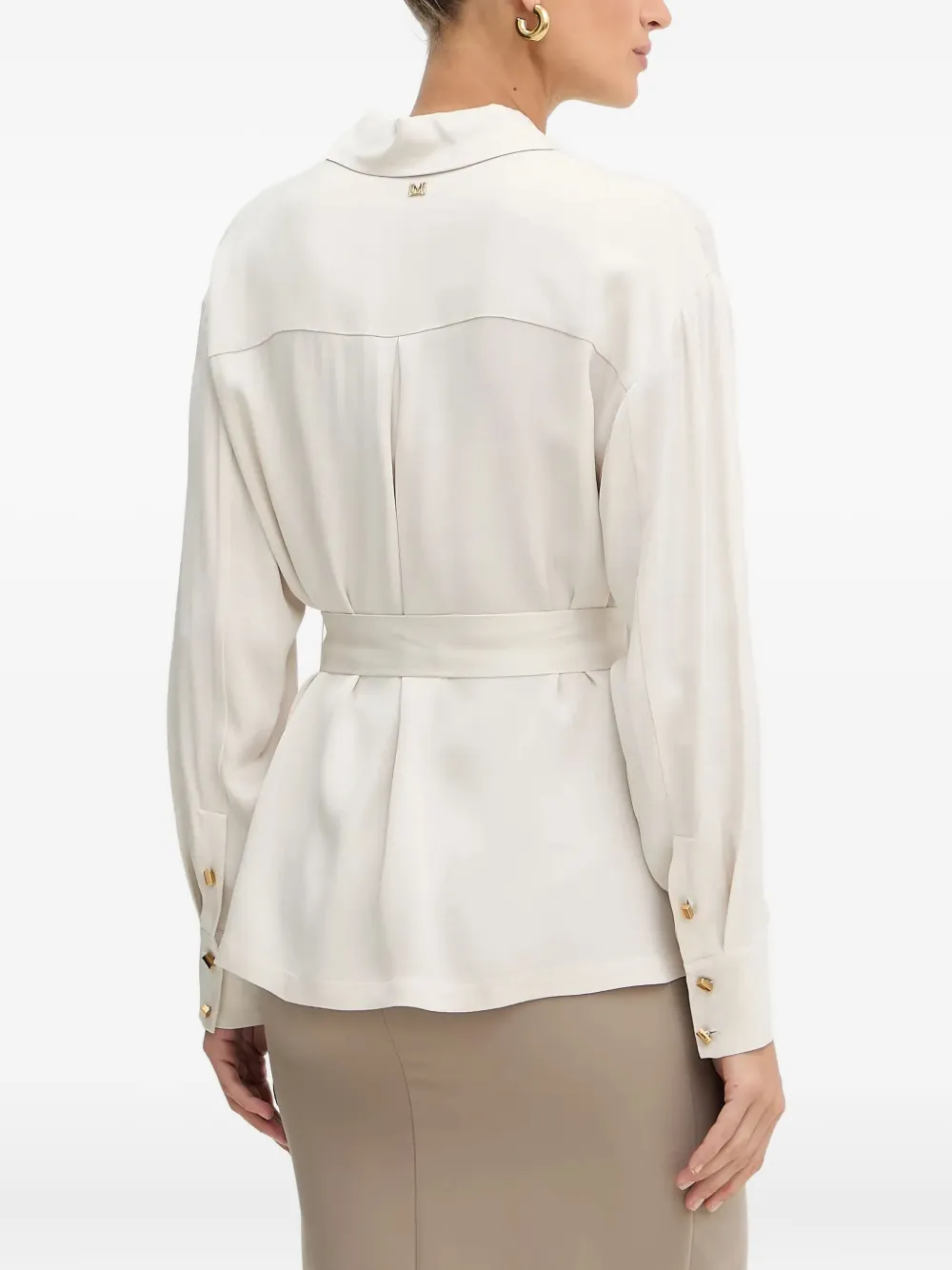 Marciano Belted-pocket Shirt In White
