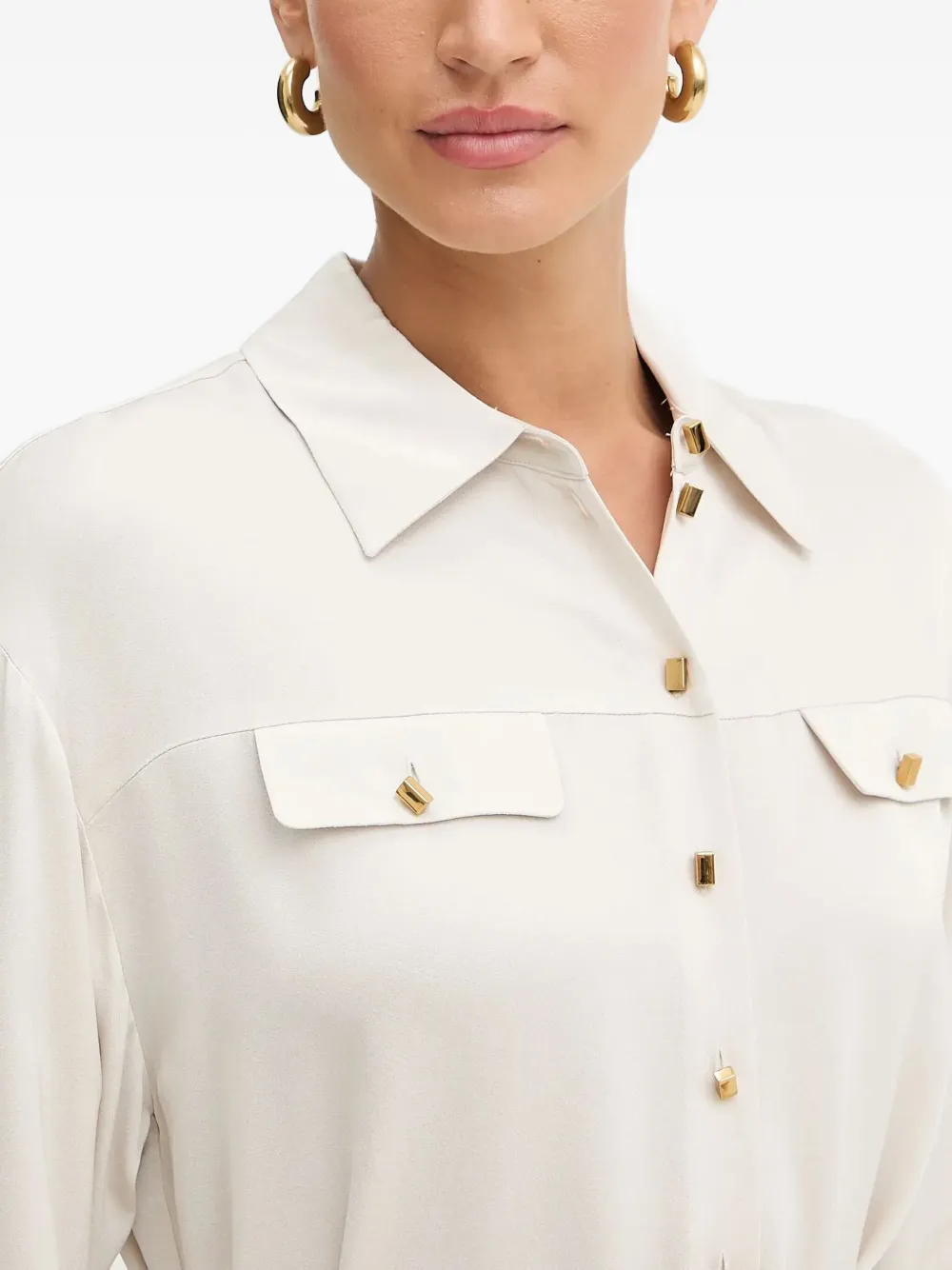 Marciano Belted-pocket Shirt In White