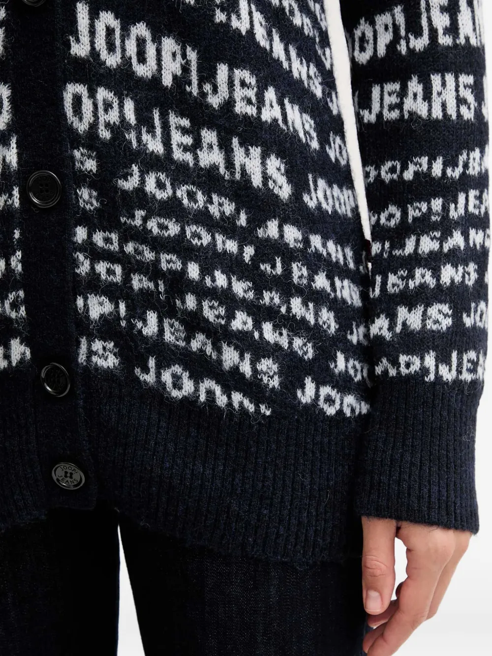 Joop Buttoned-patterned Cardigan In Blue