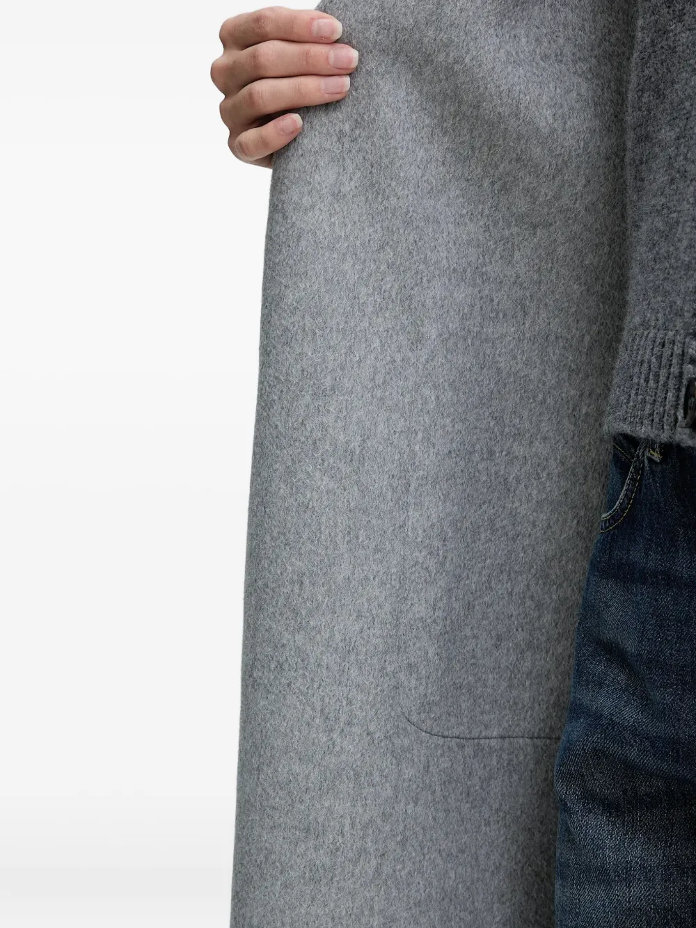 Luisa Spagnoli Belted Pocket Coat In Gray