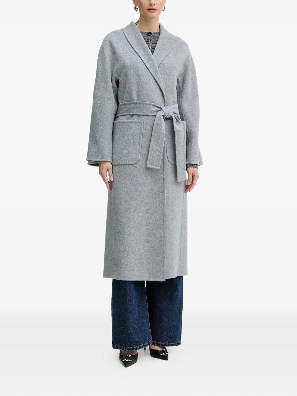 LUISA SPAGNOLI belted pocket coat - Grijs