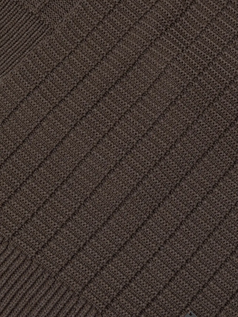 Joop! Geribbelde muts en sjaal met logoplakkaat Bruin