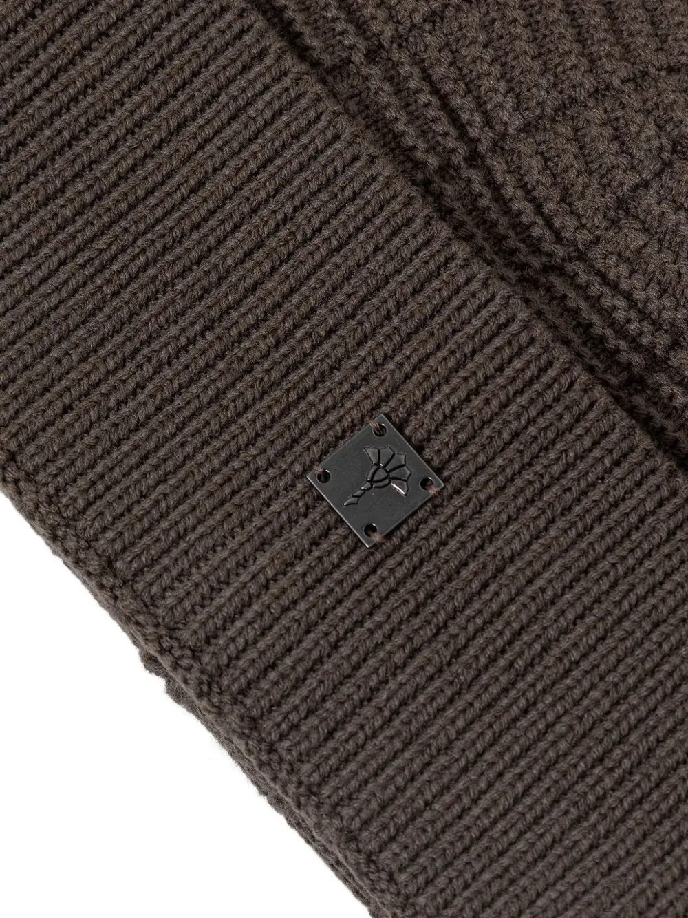 Joop! Geribbelde muts en sjaal met logoplakkaat Bruin