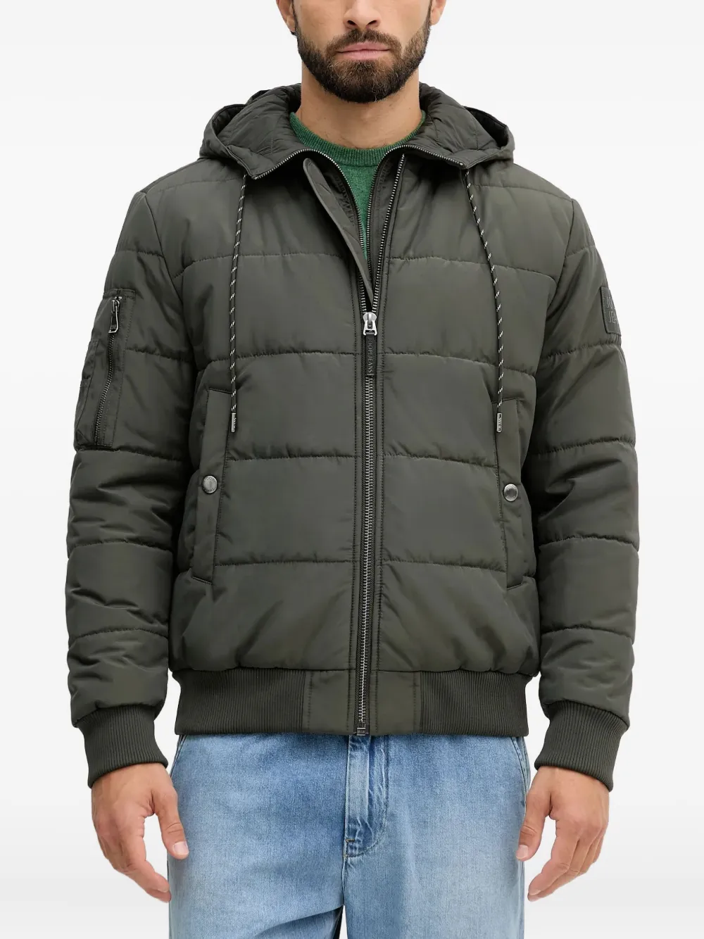 Joop! Roxwell gewatteerd jack met capuchon Groen