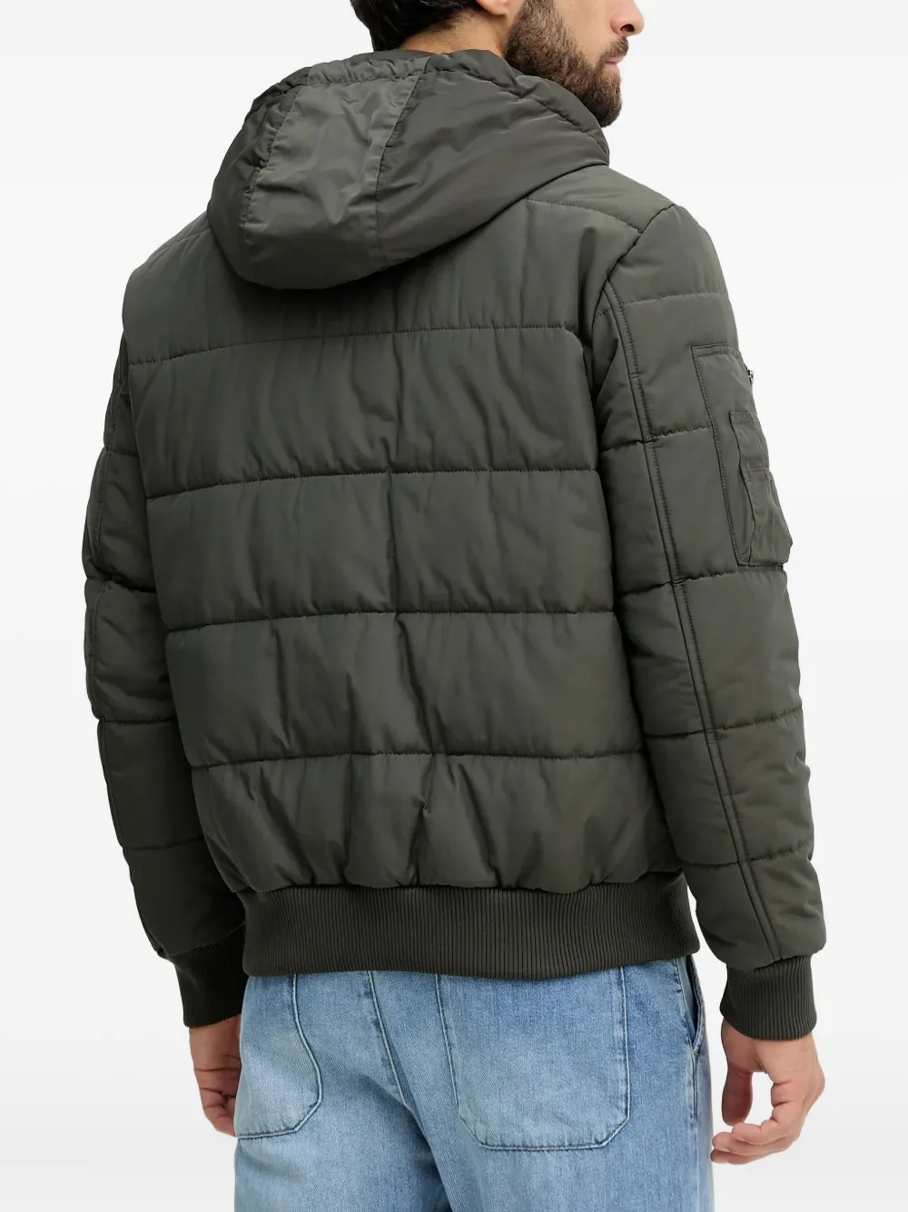 Joop! Roxwell gewatteerd jack met capuchon Groen