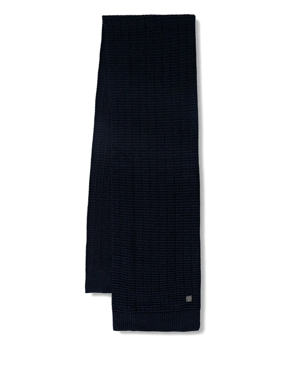 Joop! ribbed logo-plaque scarf - Blauw