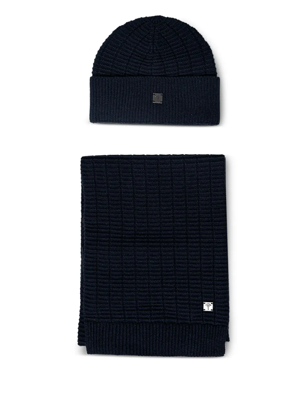 Joop! ribbed logo-plaque scarf | Blue | Image 1