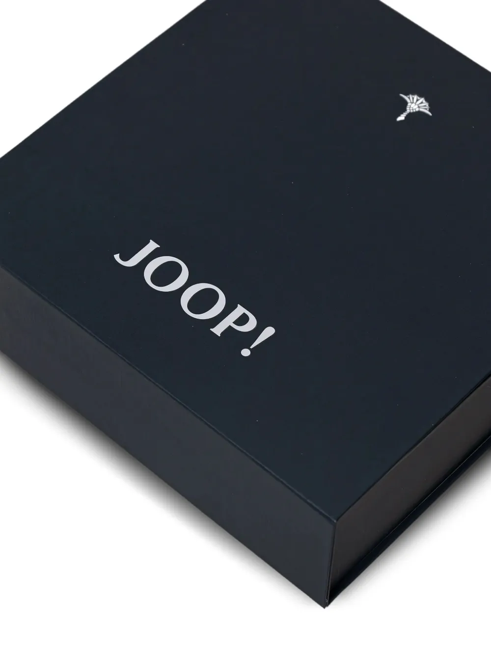 Joop! Geribbelde sjaal met logoplakkaat Blauw