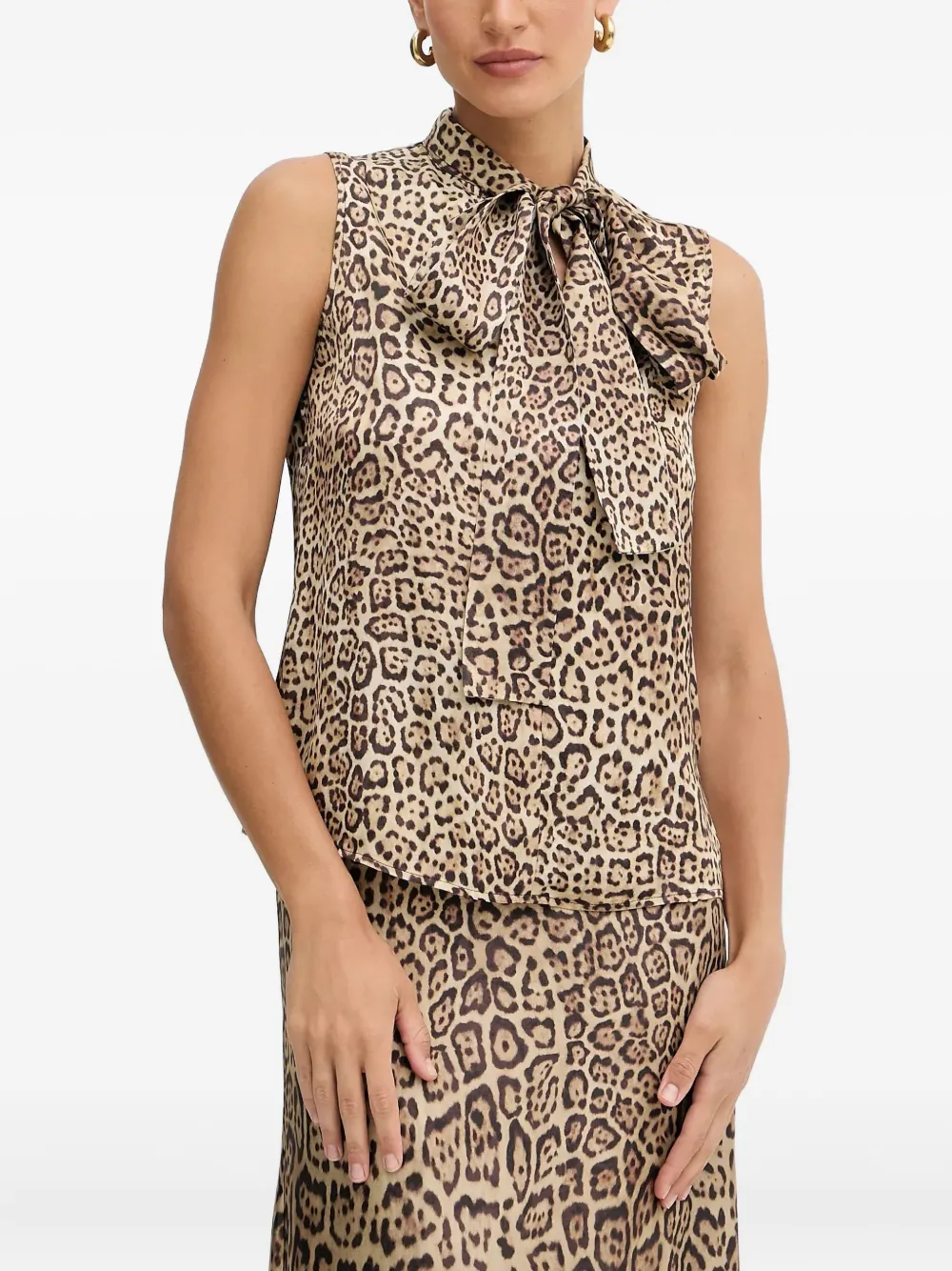 Marciano bow leopard-print blouse | Neutrals | Image 1