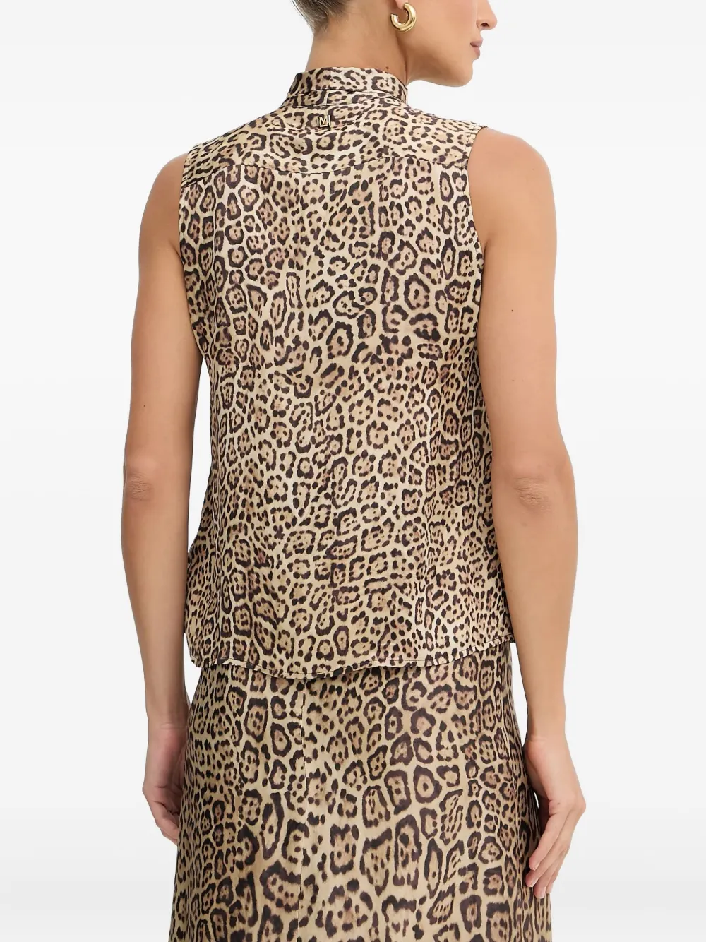 Marciano Bow Leopard-print Bliouse In Animal Print