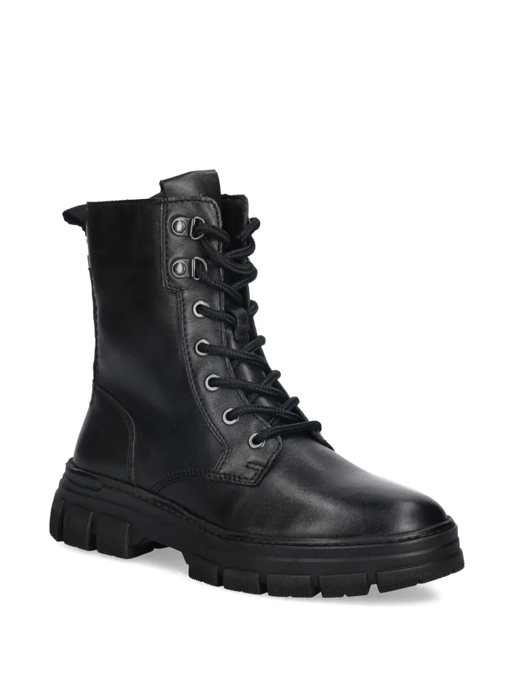 Marc O'polo 35mm Josy Lace-up Lug-sole Cambat Boot In Black
