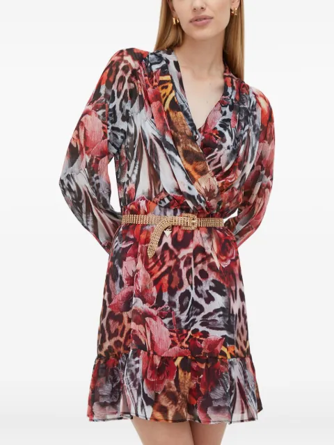 Marciano v-neck animal-print mini dress