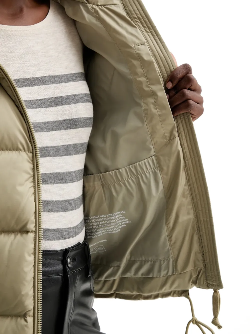 Marc O'Polo Donsjack met capuchon Beige