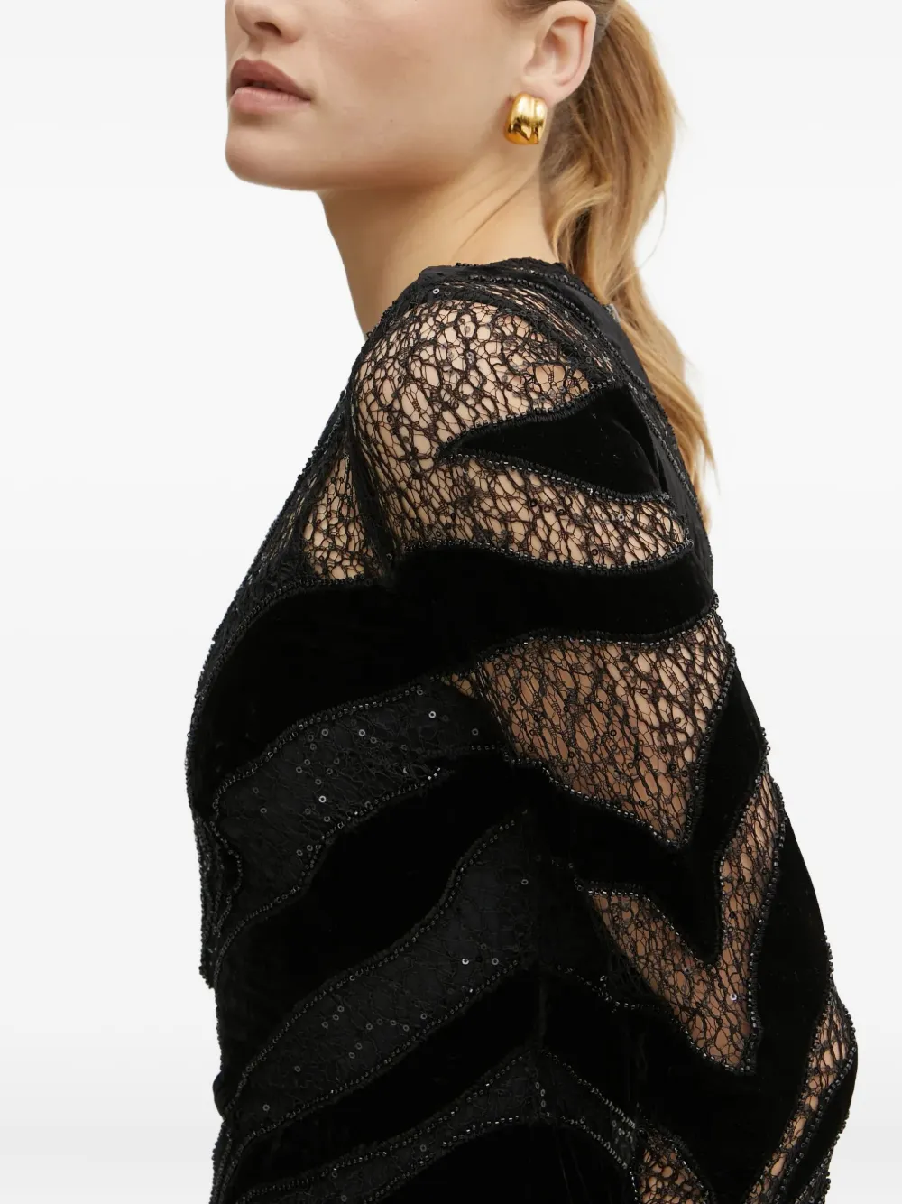 Marciano Lace-detail Mini Dress In Black