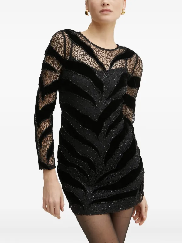 MARCIANO By GUESS lace-detail Mini Dress | Black | FARFETCH FI