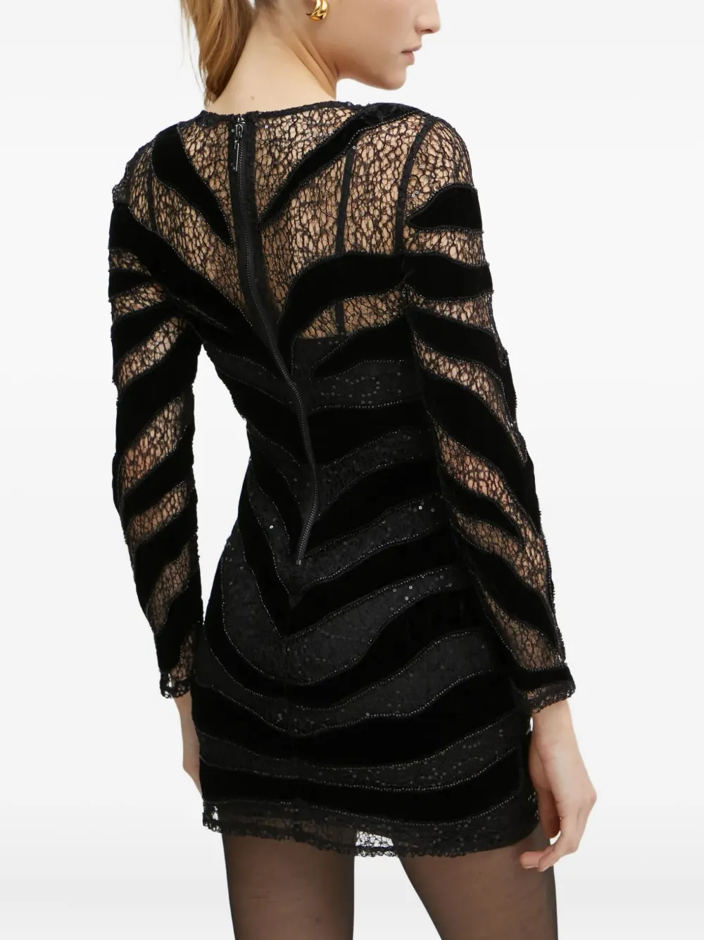 Marciano Lace-detail Mini Dress In Black