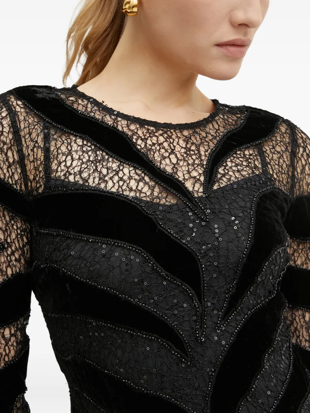 Marciano Lace-detail Mini Dress In Black