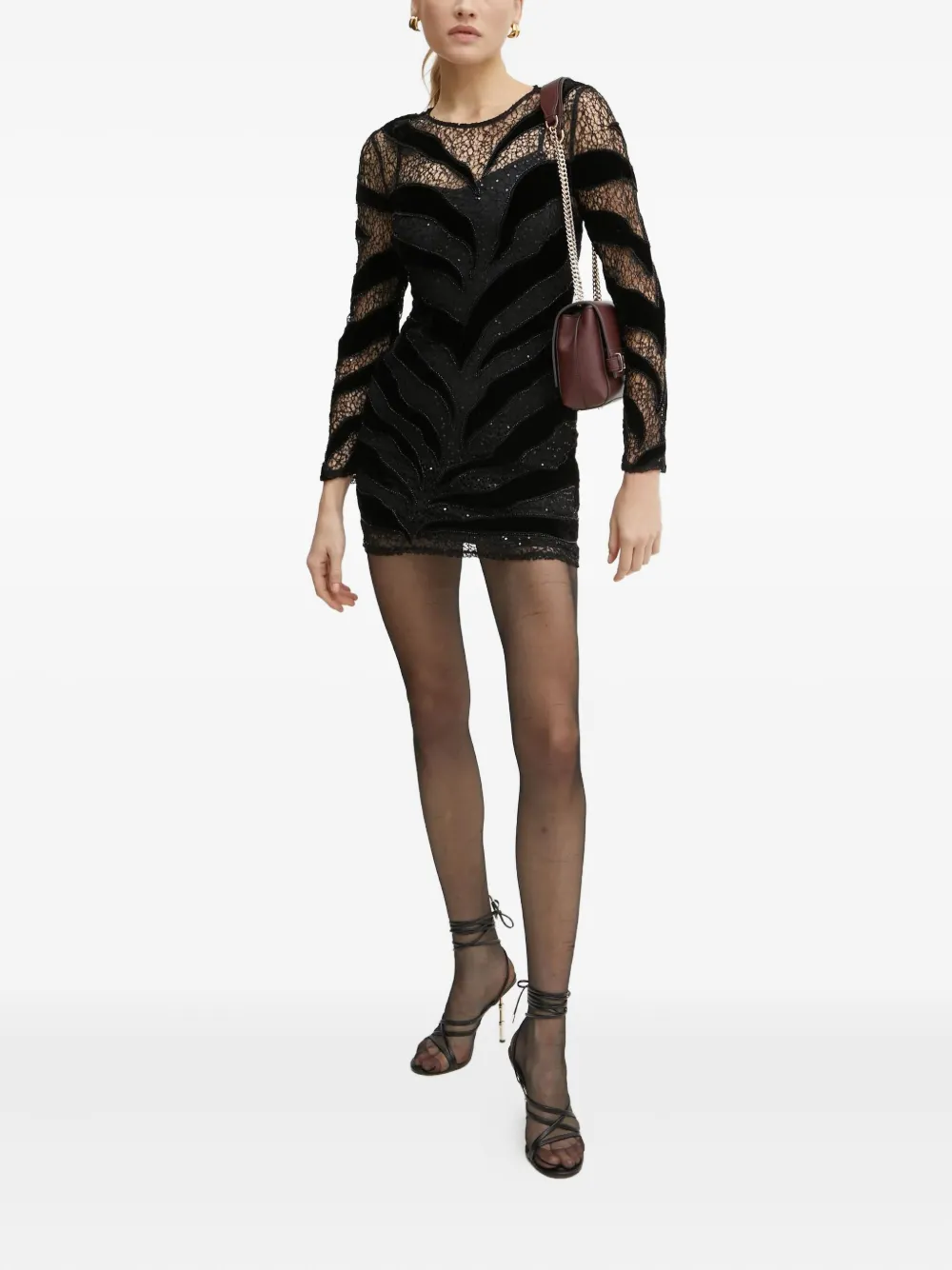 Marciano Lace-detail Mini Dress In Black