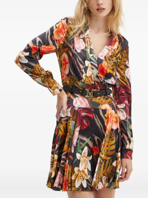 Marciano belted floral mini dress