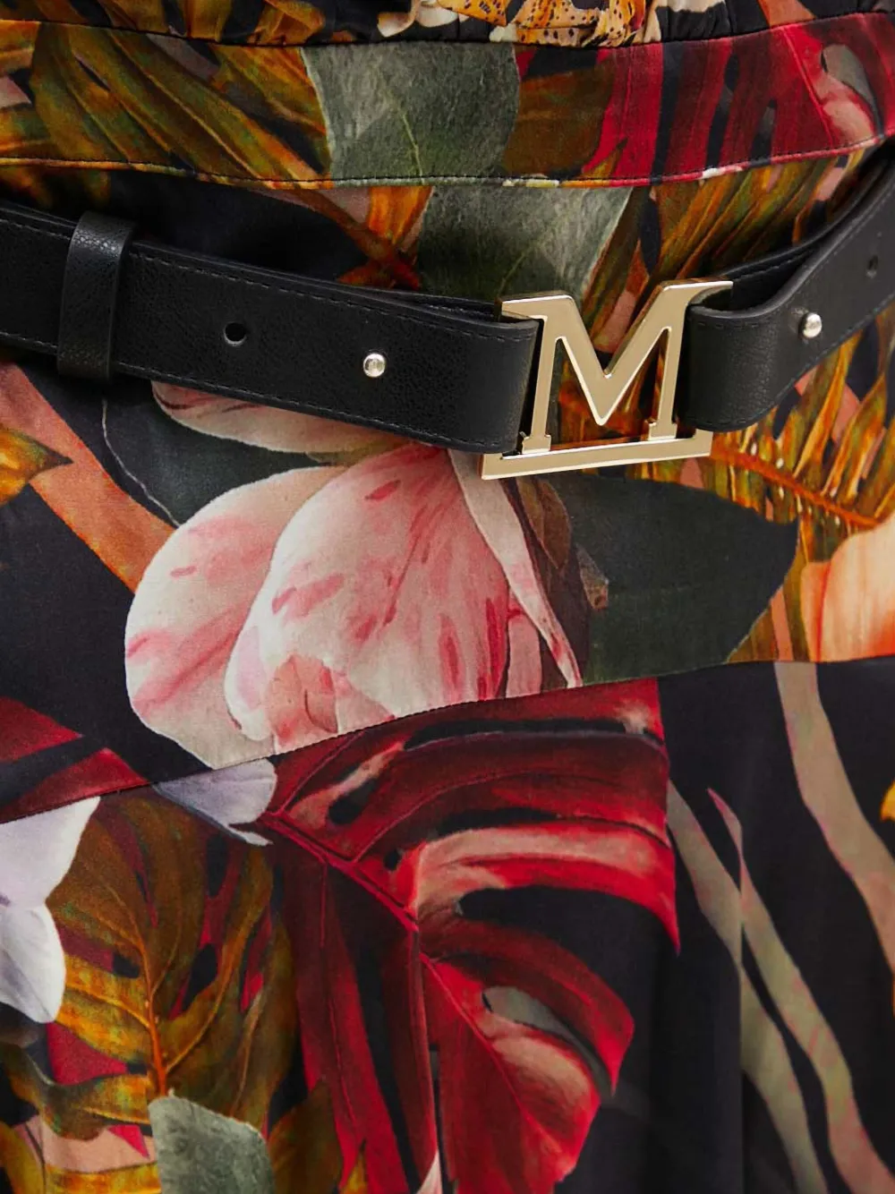 Marciano Belted Floral Mini Dress In Black