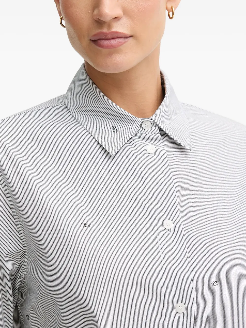 Joop Bhavani Striped-buttoned Shirt In Blue