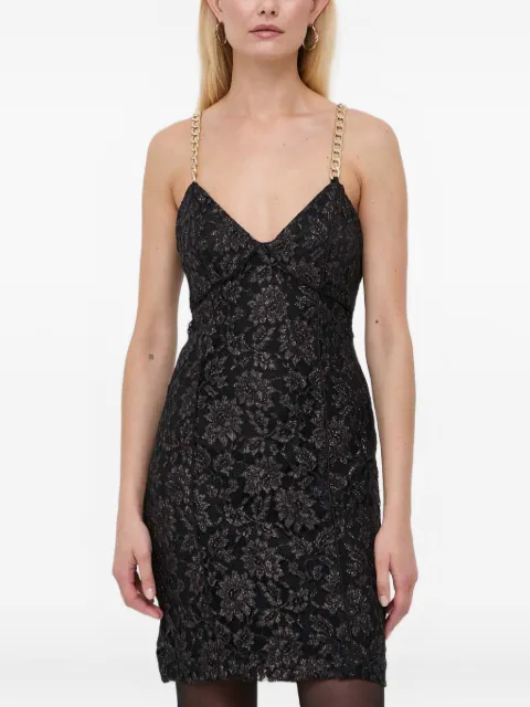 Marciano chain-strap lace mini dress