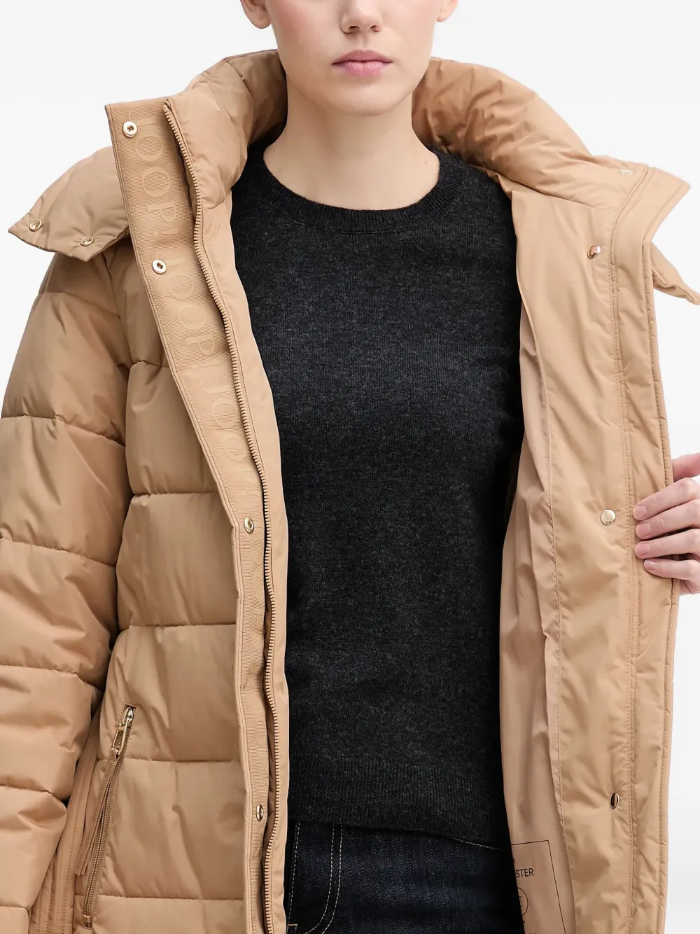 Joop Cassandra Belted-padded Coat In Animal Print