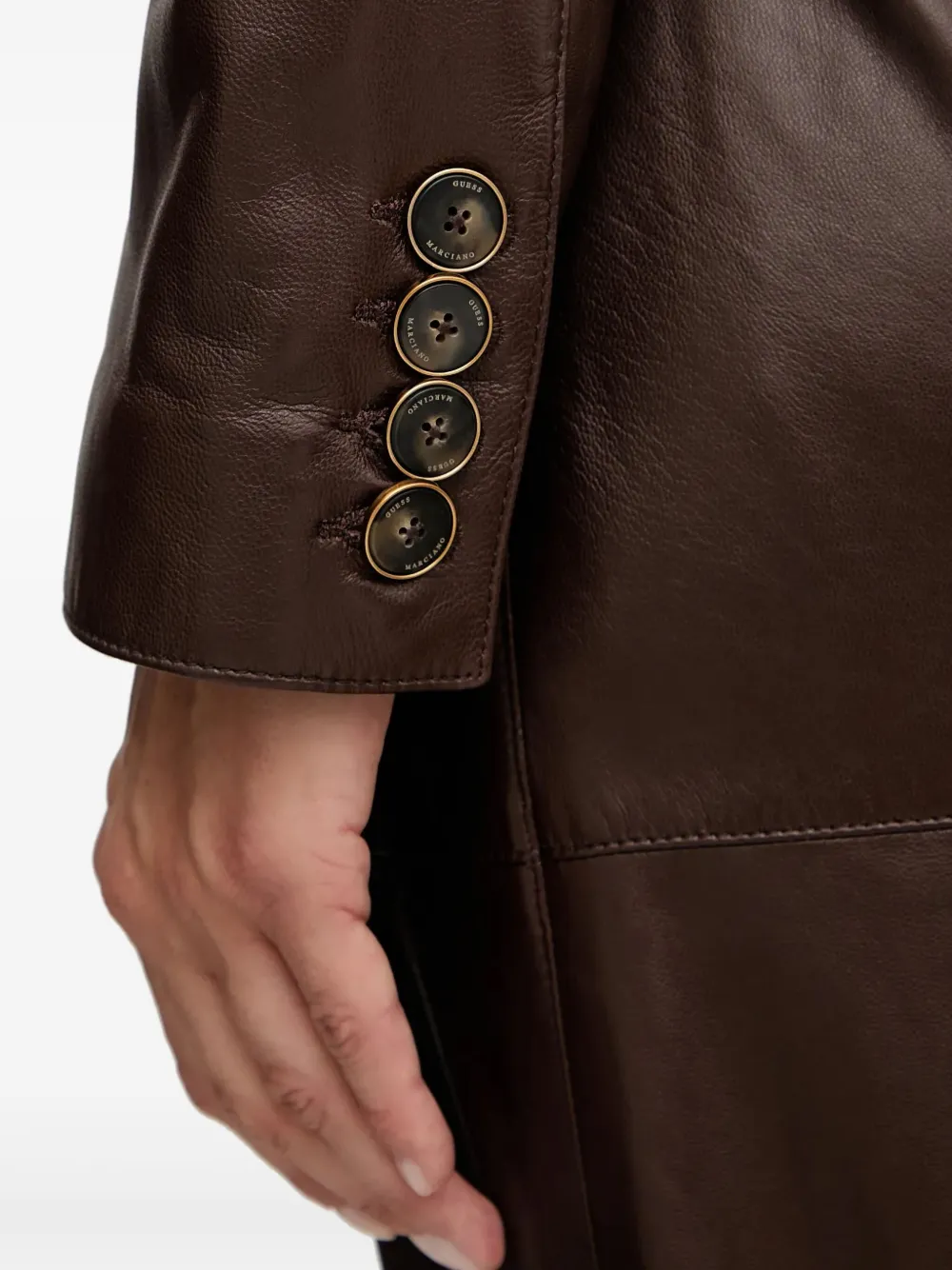 Marciano Lana jas met knopen en ceintuur Bruin
