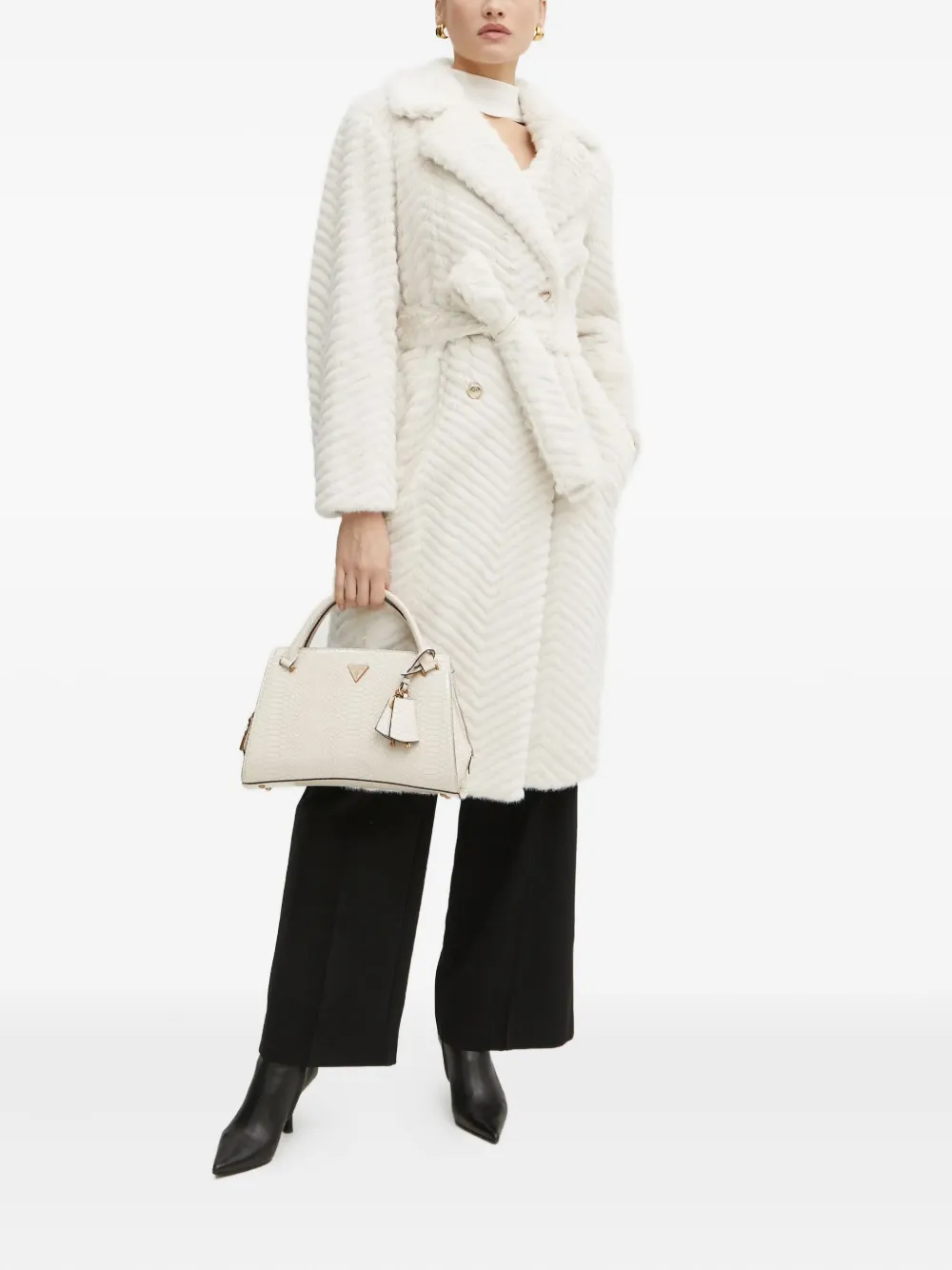 Marciano abrigo con cinturón | Abrigos de pelo artificial | Image 2