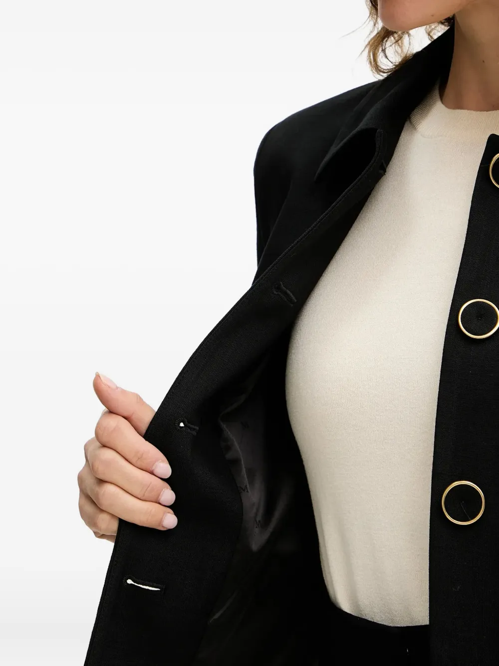 Marciano Button Collared Jacket In Black