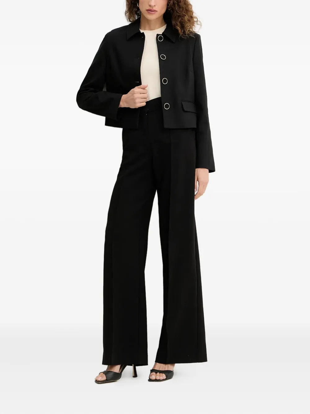 Marciano Button Collared Jacket In Black