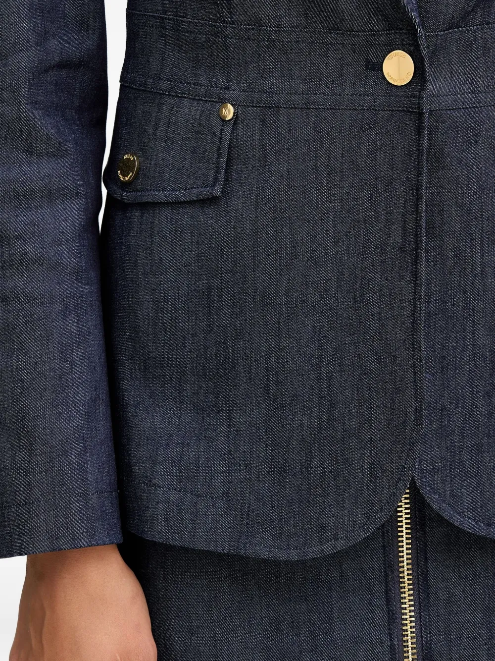 Marciano Pocket Button Blazer In Blue